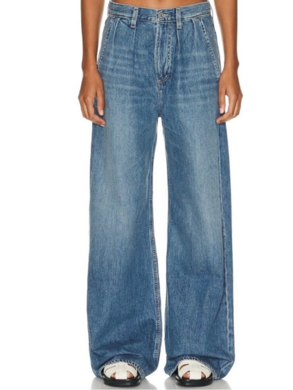 Citizen Of Humanity Jeans Maritzy Trouser Pleated Wide Leg in Mojo Blue